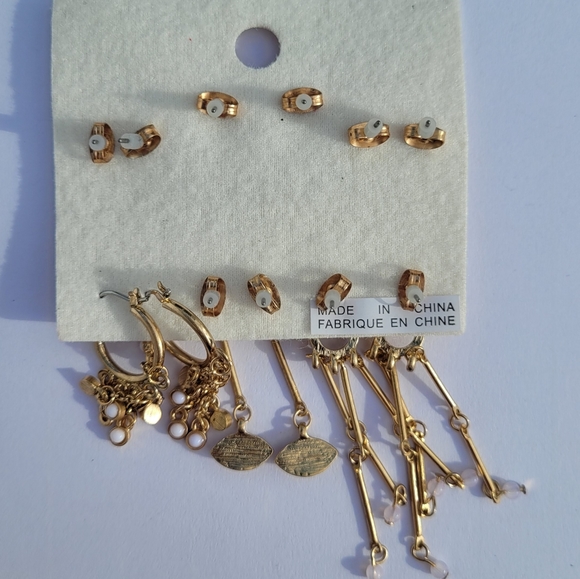 NWT Free People Levitation stud set in Gold Rose Quartz - Picture 6 of 6